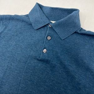 Suitsupply Blue Heathered Polo Shirt